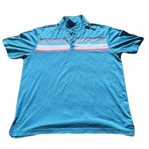 Travis Mathew Large Blue Golf Polo Short Sleeve Shirt